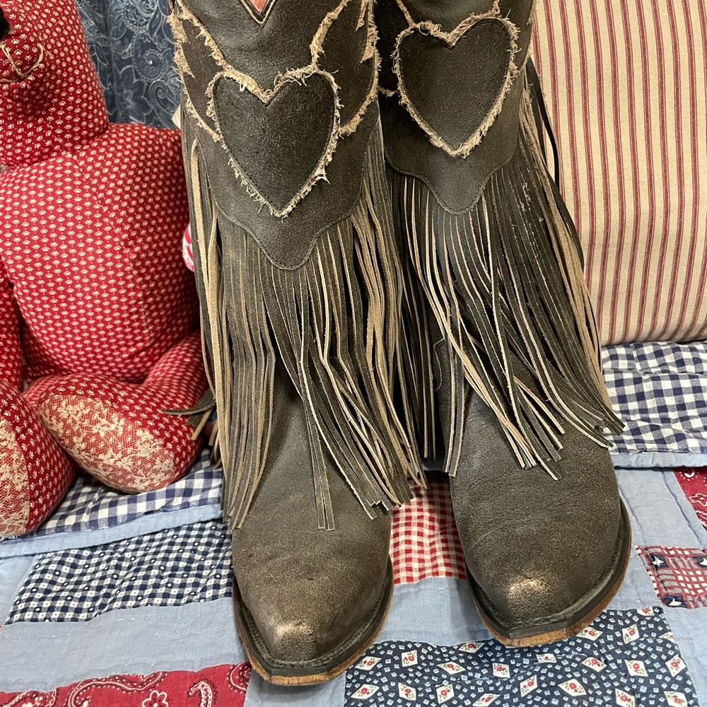 Junk Gypsy by Lane Fringe Heart Western Boots